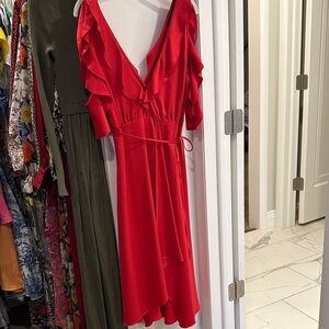 French Connection Vibrant Red Asymmetrical Dress